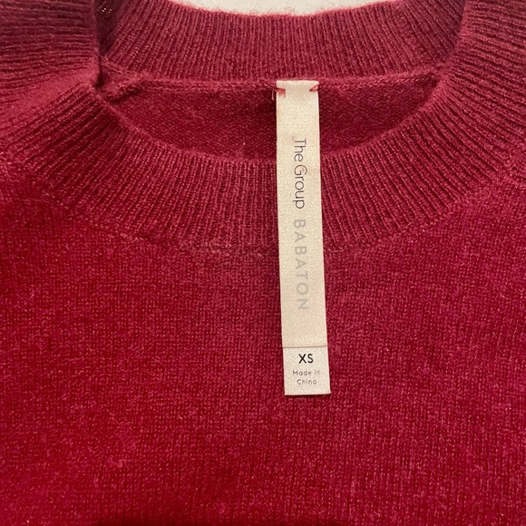 The Group by Babaton Aritzia Luxe Cashmere Crew XS Red - Picture 7 of 8